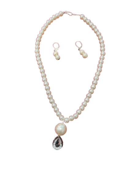 pearl mala and studs