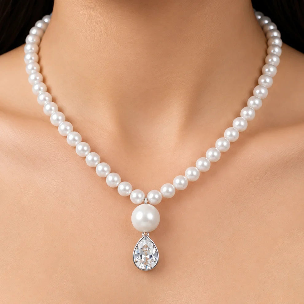 pearl mala and studs